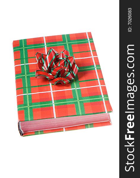 Book Christmas colors red green bow