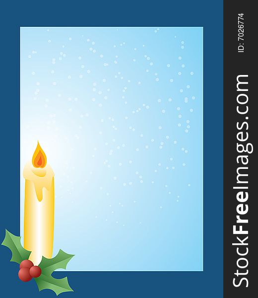 Illustration of a christmas card with candle. Illustration of a christmas card with candle