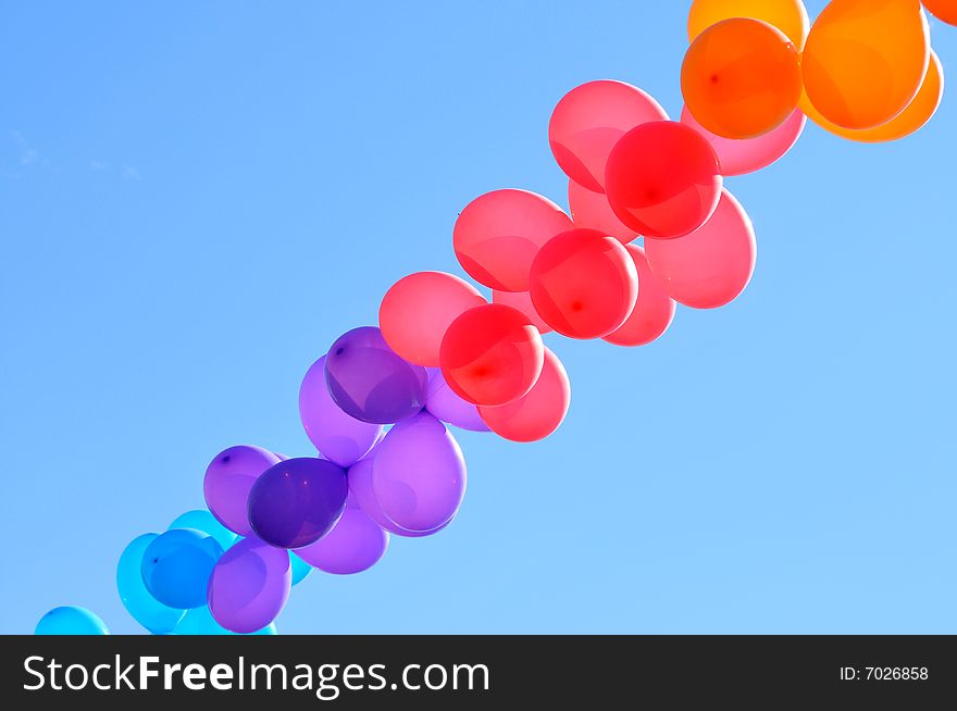 Balloon in the blue sky. Balloon in the blue sky