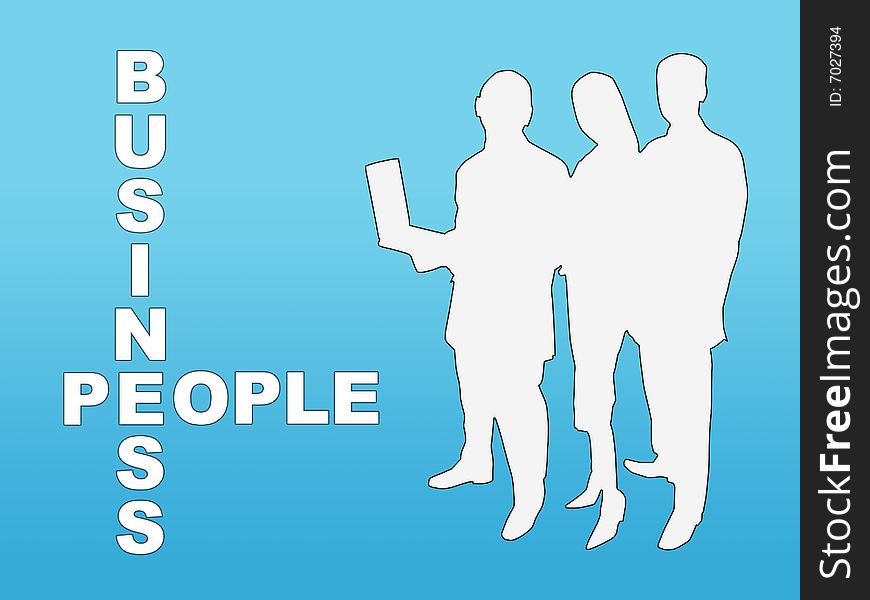 Business team shapes, blue background. Business team shapes, blue background