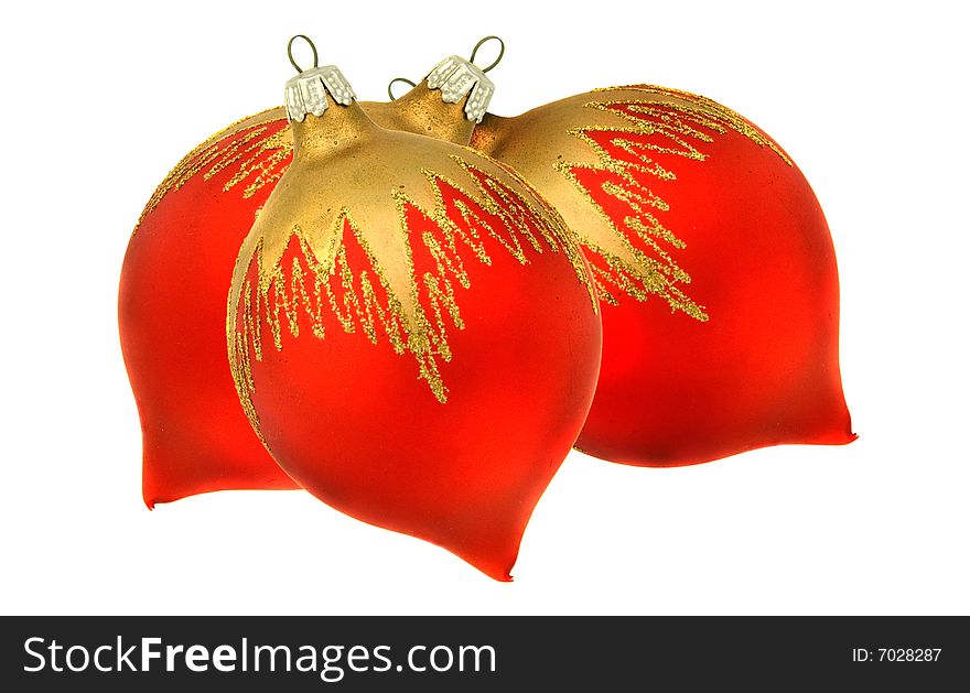 Isolated Red Christmastree Ornaments