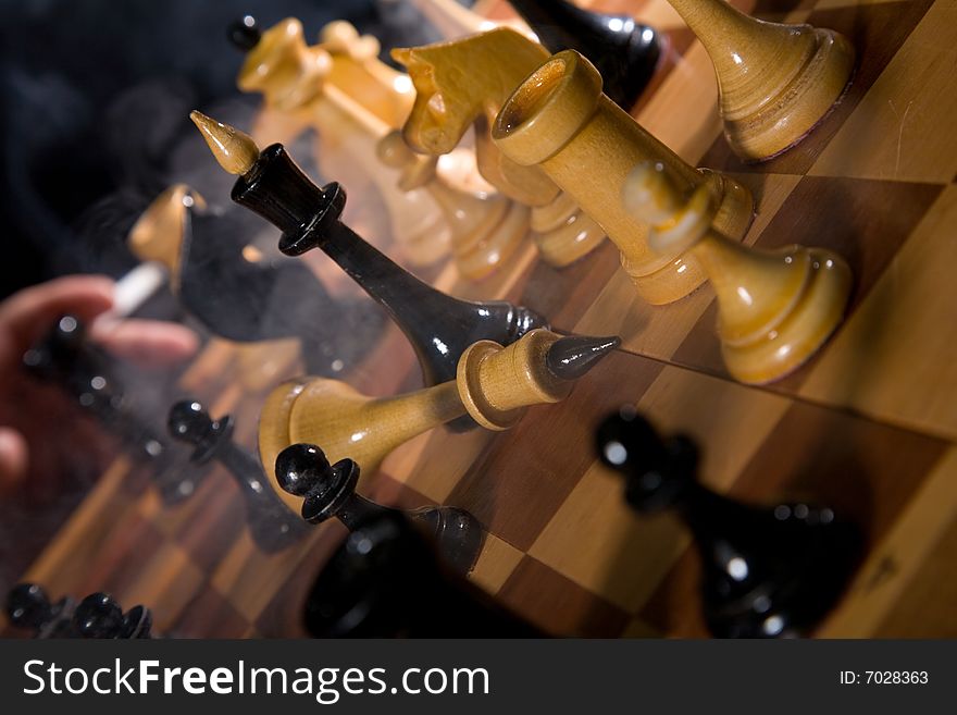 Variants chess composition on black background