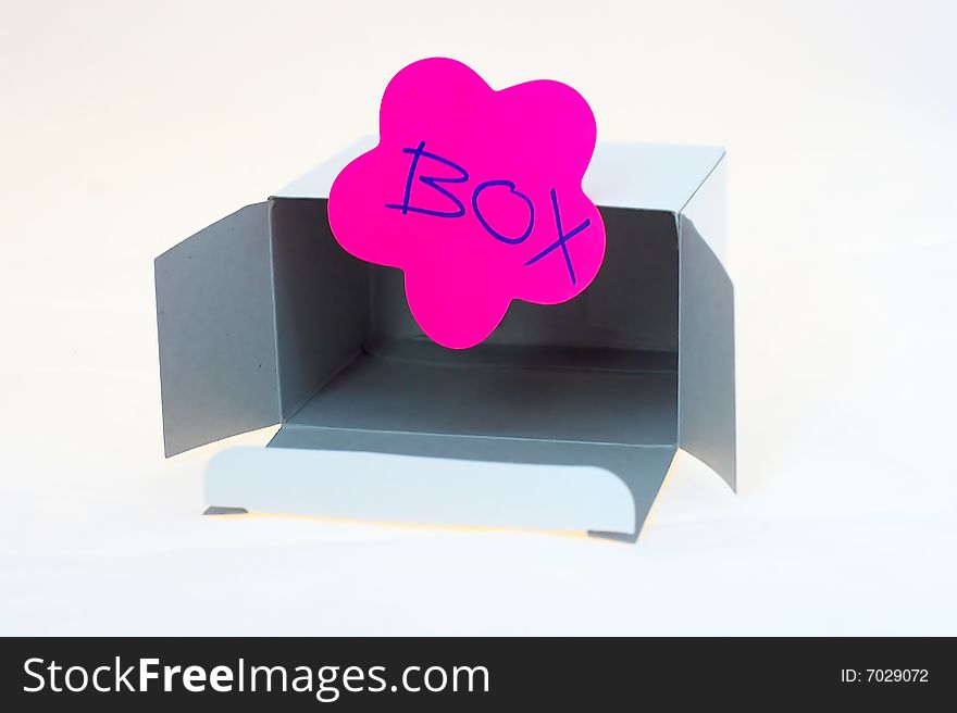 Open cardboard white box - isolated