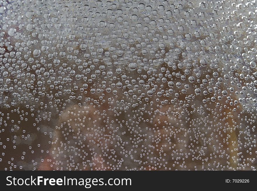 Water Drops On A Bottle