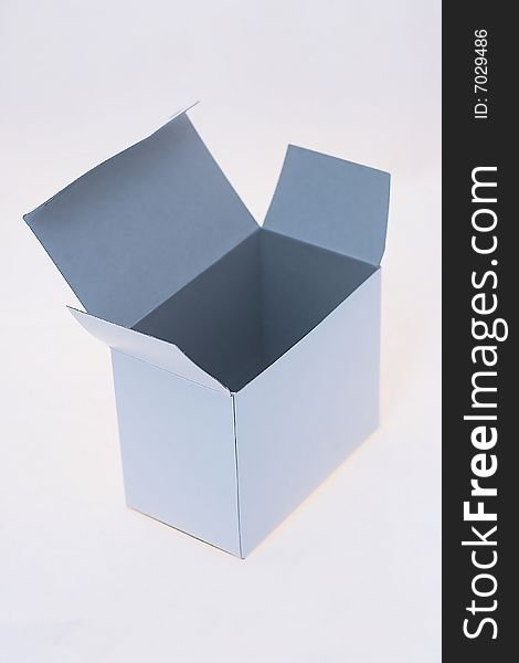 Open cardboard white box - isolated. Open cardboard white box - isolated