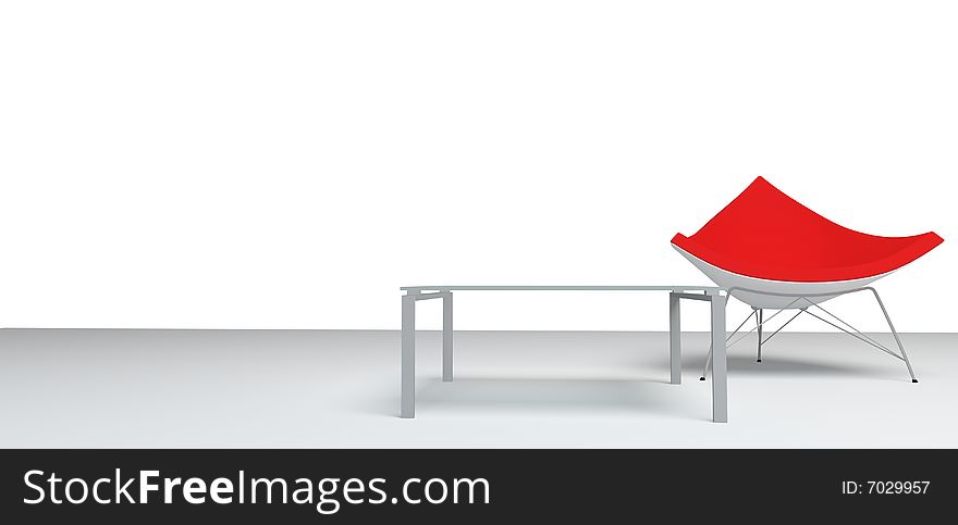 Composition from furniture on a white background. Composition from furniture on a white background
