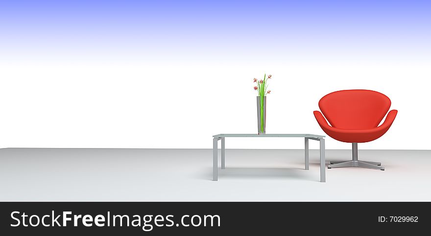 Composition from furniture on a white background. Composition from furniture on a white background