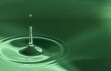 Water Drops In Green Royalty Free Stock Photo