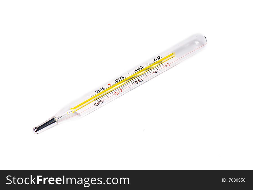 Medical thermometer on the white isolated background