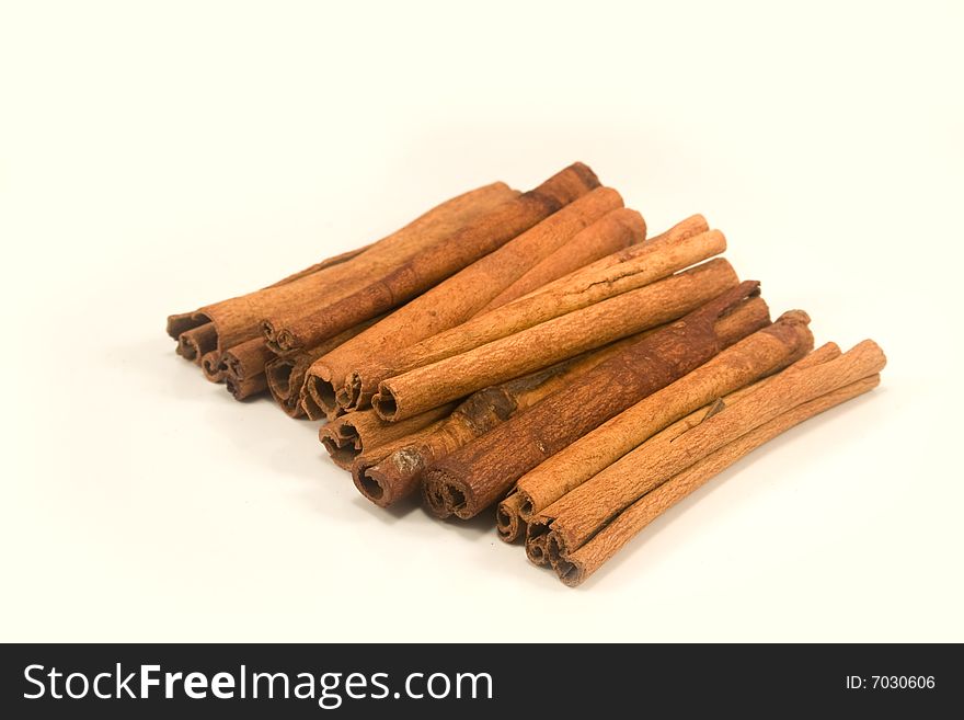 Cinnamon sticks isolated on white