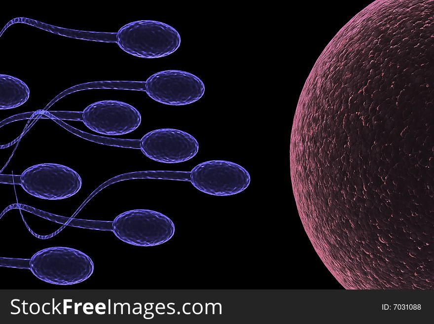 Sperm Attack isolated in black background