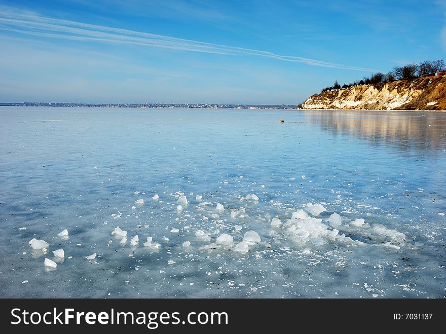 Icy River Nature Background