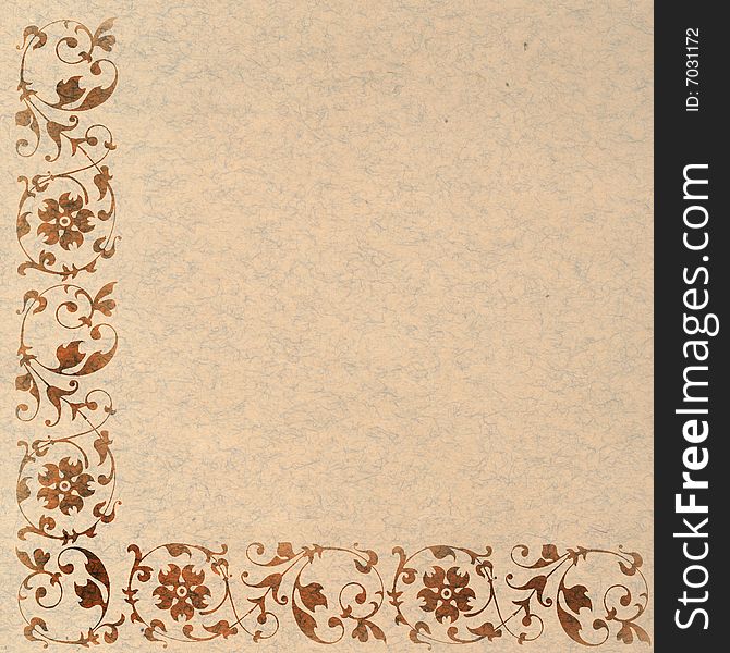 Old paper with baroque floral pattern. Old paper with baroque floral pattern