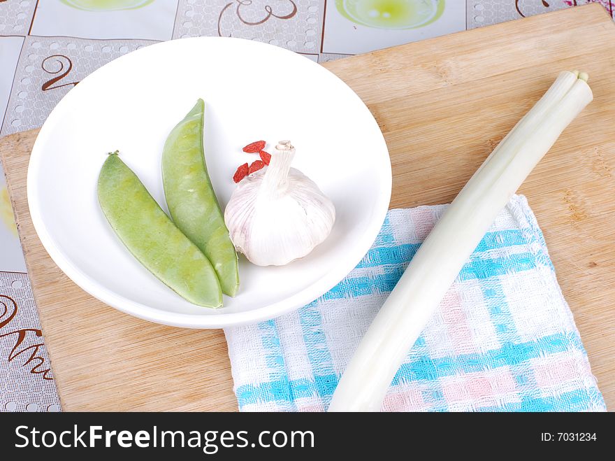 Raw food for Chinese soup on the table