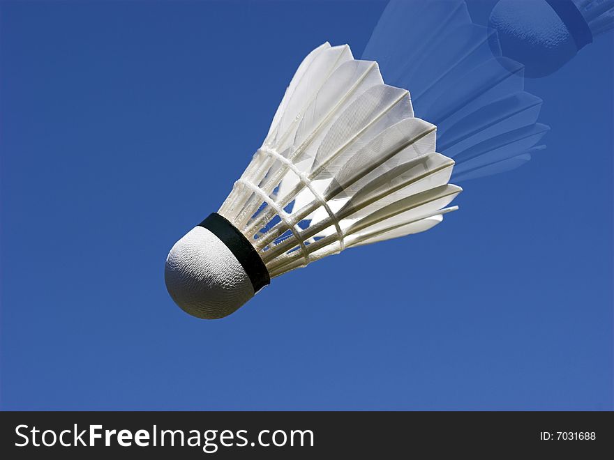 Speed Shuttlecock.
Badminton Shuttlecock Close-Up and Sky Blue. Speed Shuttlecock.
Badminton Shuttlecock Close-Up and Sky Blue