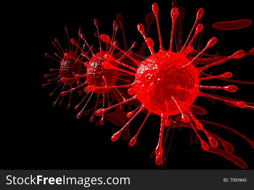 Microbe isolated in black background