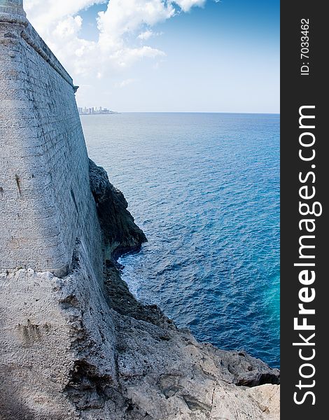 Wall of El Morro. Havana, Cuba.