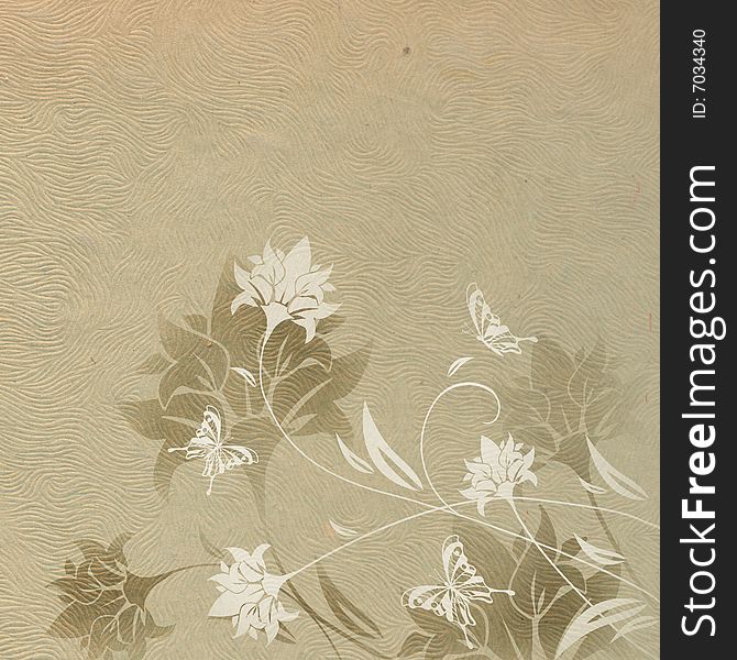Old Paper With Floral Pattern