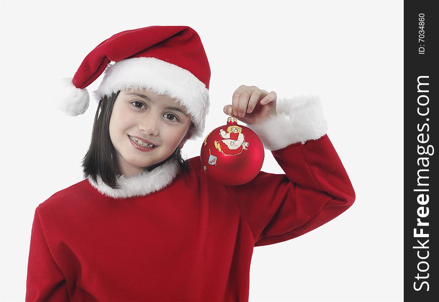 Little Girl With Christmas Clothes