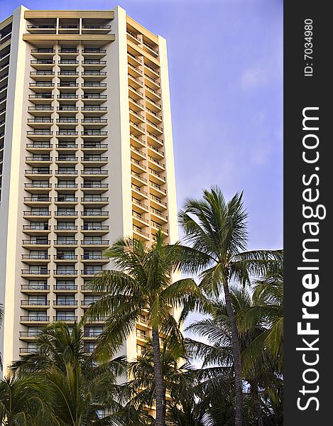 High rise building in tropical Waikiki. High rise building in tropical Waikiki