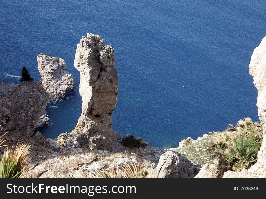 The rock above a sea in a North of Majorca in Spain. The rock above a sea in a North of Majorca in Spain