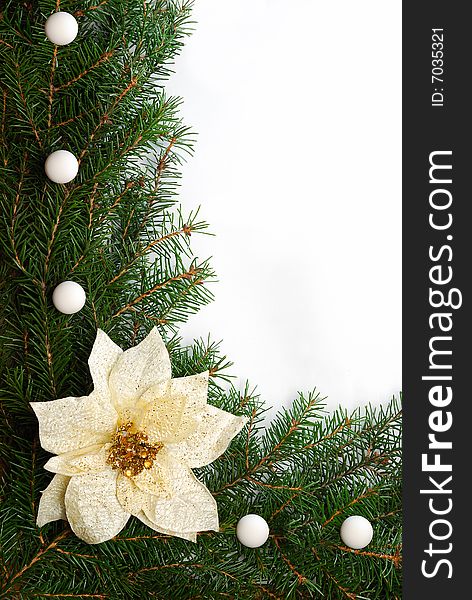 Christmas decoration on white background