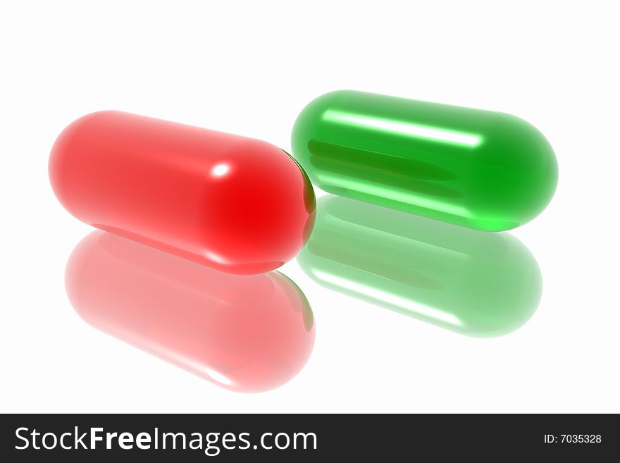 Pills On White Background