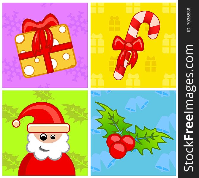Four different, christmas background vector