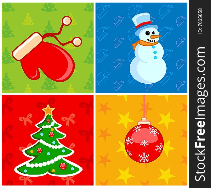 Set of christmas background vector