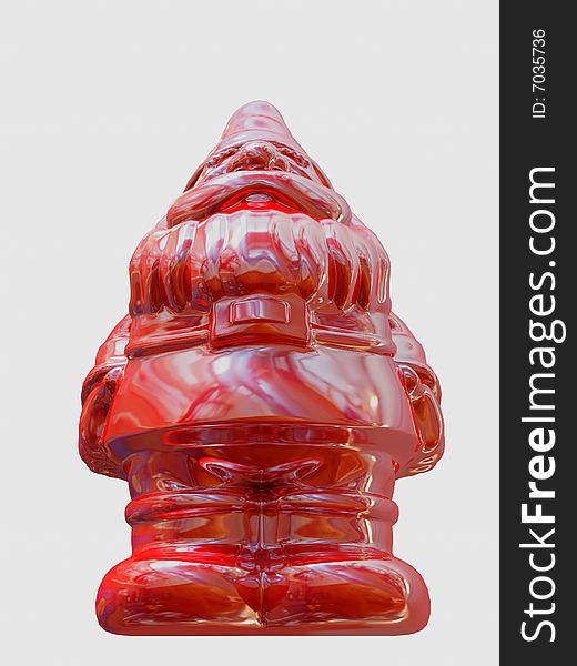 Image of 3d red santa. White background. Image of 3d red santa. White background.