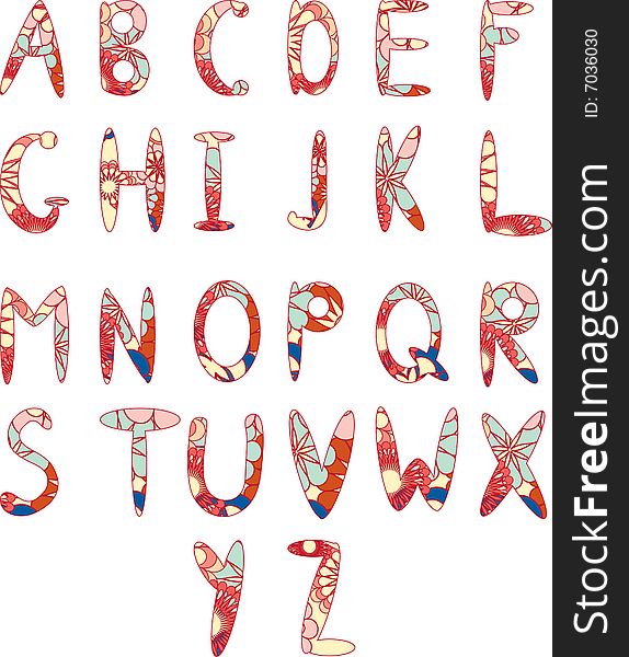 The English alphabet. Cheerful multi-coloured letters. The English alphabet. Cheerful multi-coloured letters.