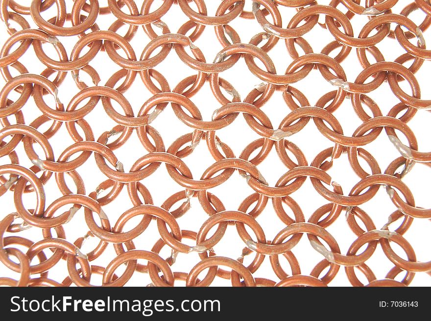 Chain armour texture isolated on a white