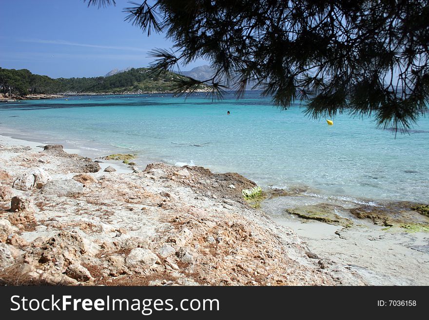 Beach in a bay in a North of Majorca in Spain. Beach in a bay in a North of Majorca in Spain