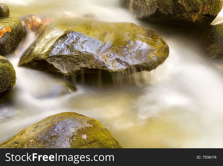 Closeup of waterfall in the Great Smoky Mountains National Park