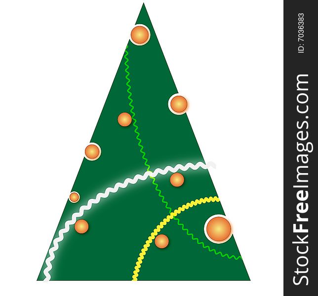 Illustrated Christmas tree.