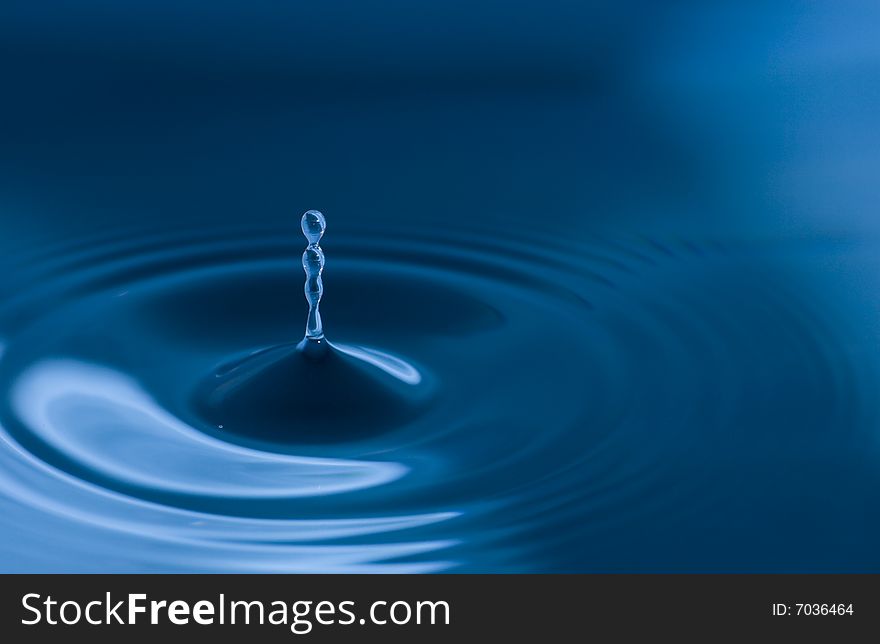 Water droplets close up in blue. Water droplets close up in blue