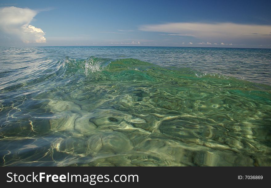 Beautiful little blue Waves at S.Margherita Beach near Pula and Chia(South Sardinia - Italy)