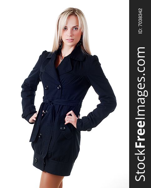 Portrait of young businesswoman in black suit. Portrait of young businesswoman in black suit