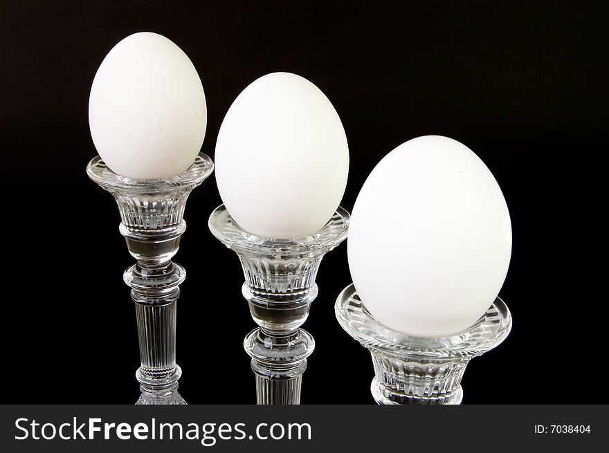 Three Eggs on Pedestals