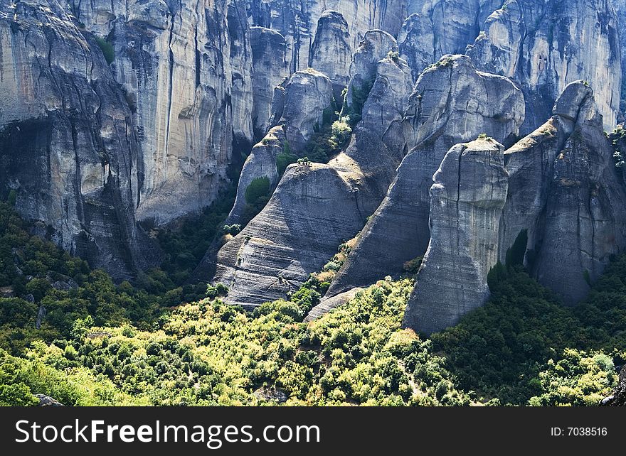 View on the magnificent meteora and its monasteries