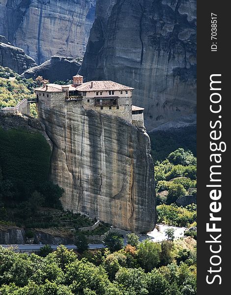 View on the magnificent meteora and its monasteries