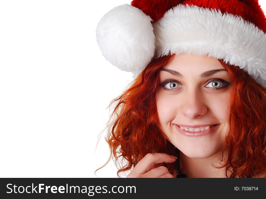 Woman in a christmas hat