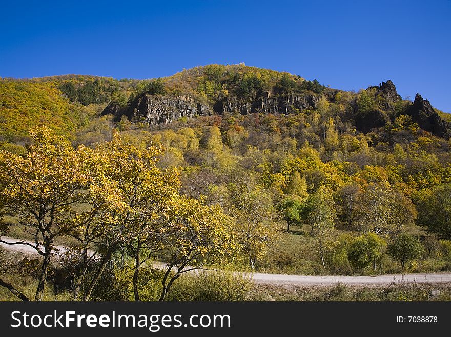 Colorful hill on sky in the north of china. Colorful hill on sky in the north of china