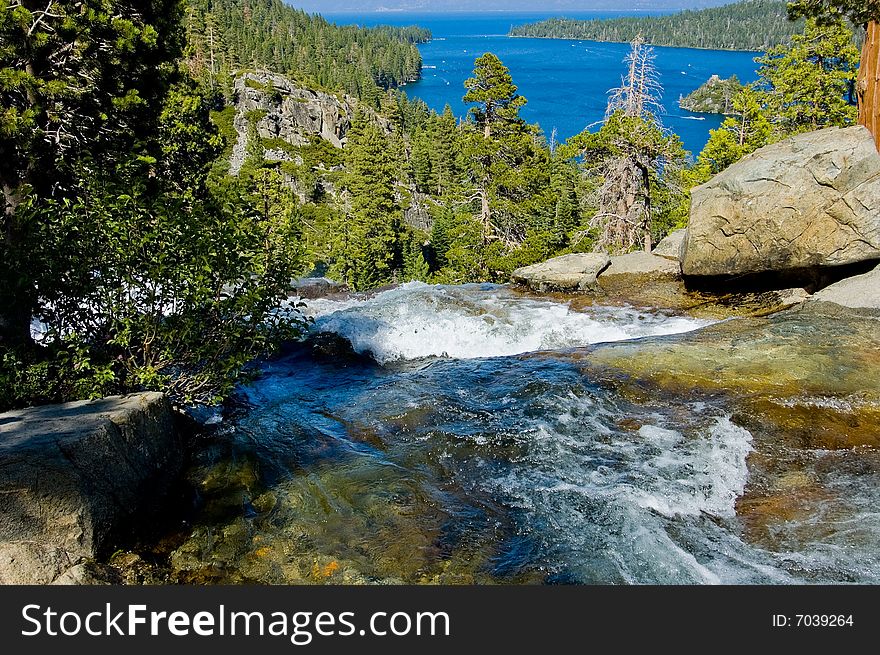 Waterfall by Emerald Bay, Lake Tahoe California