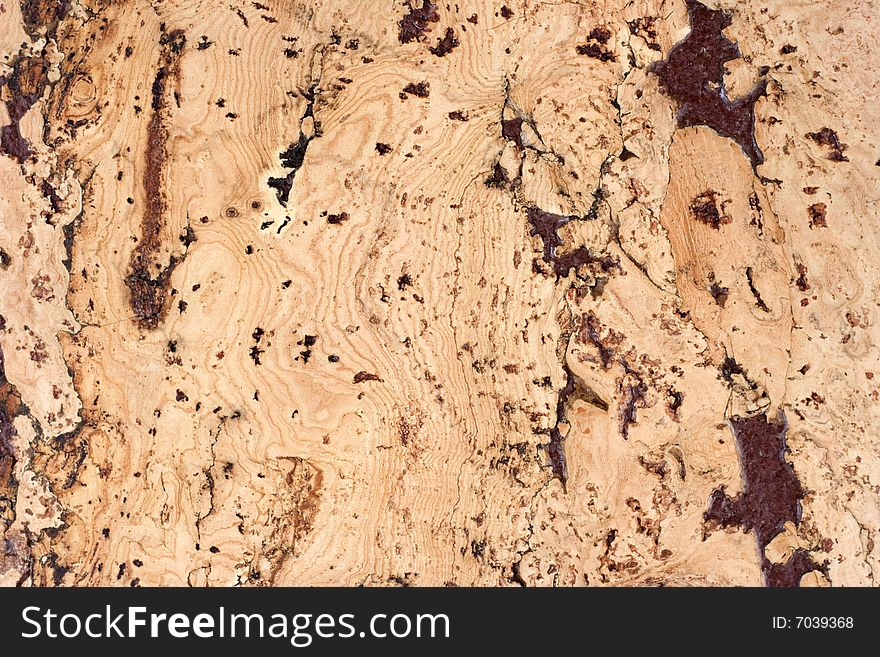 Close-up cork color textured background. Close-up cork color textured background