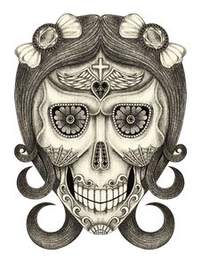 Art Skull Day Of The Dead. Royalty Free Stock Photography Art Skull Day Of The Dead. Royalty Free Stock Photography