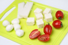 Different Cheeses And Tomato Stock Photos Different Cheeses And Tomato Stock Photos