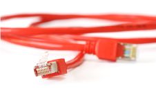 Red Computer Network Cable Royalty Free Stock Photo Red Computer Network Cable Royalty Free Stock Photo