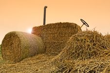 Tractor From Bales Of Straw Stock Images Tractor From Bales Of Straw Stock Images