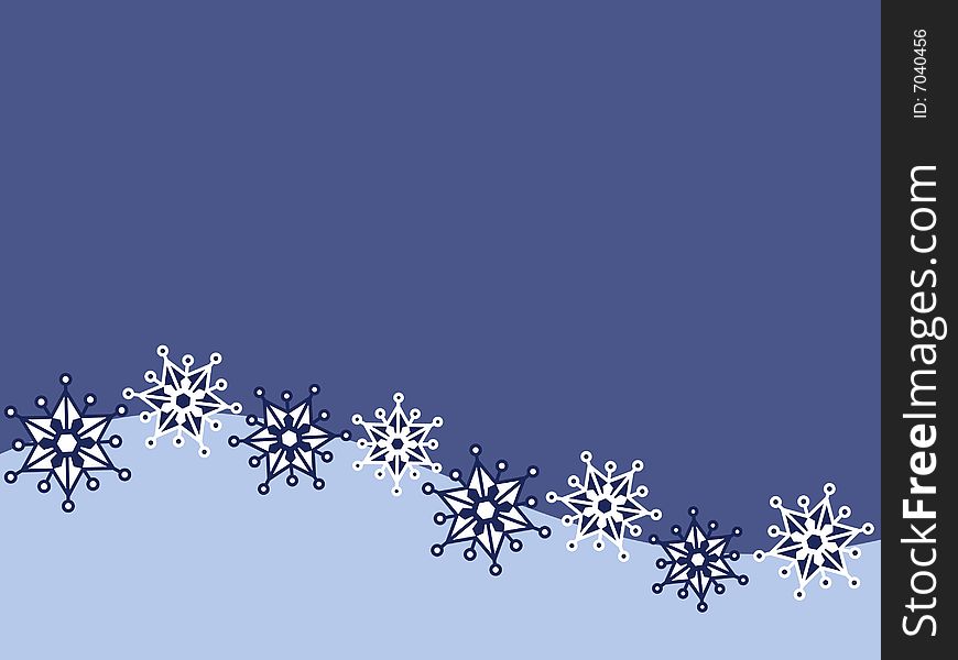Abstract Blue Card With Snowflakes
